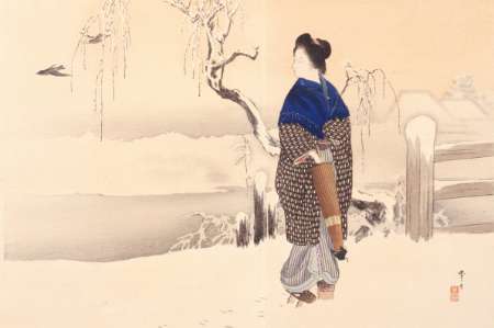 三井好 都のにしき 朝の雪
